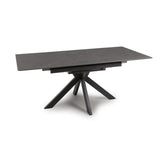 Grey Sintered Stone Extending Dining Table with Black Legs